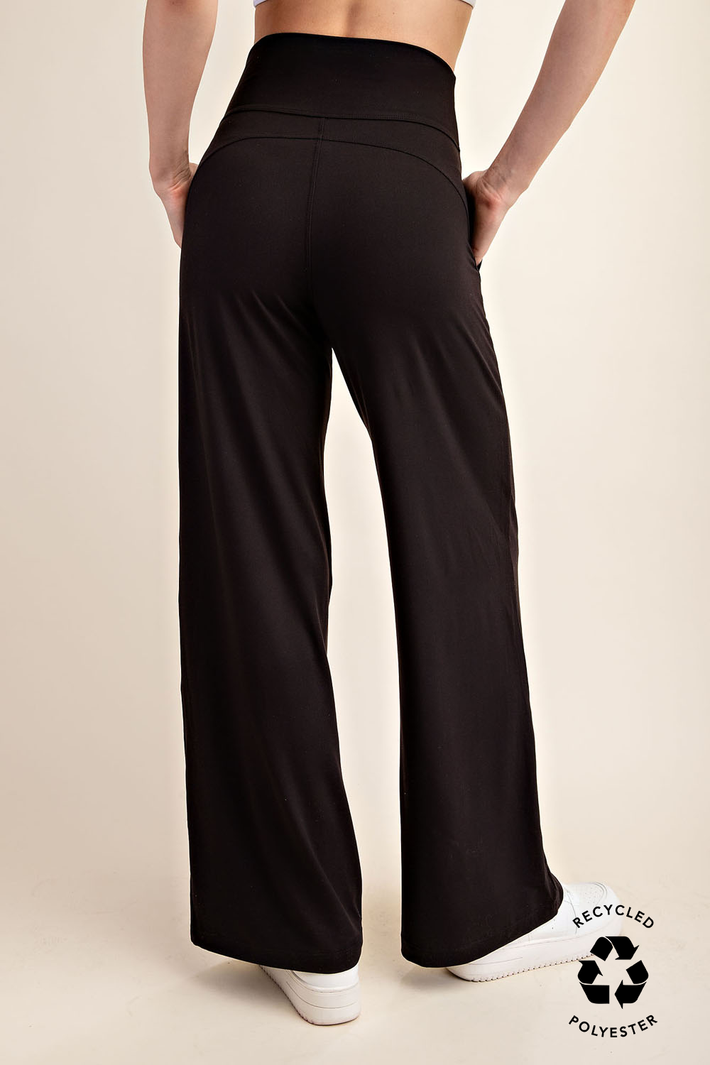 Butter V Waist Wide Pants Black