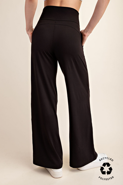 Butter V Waist Wide Pants Black