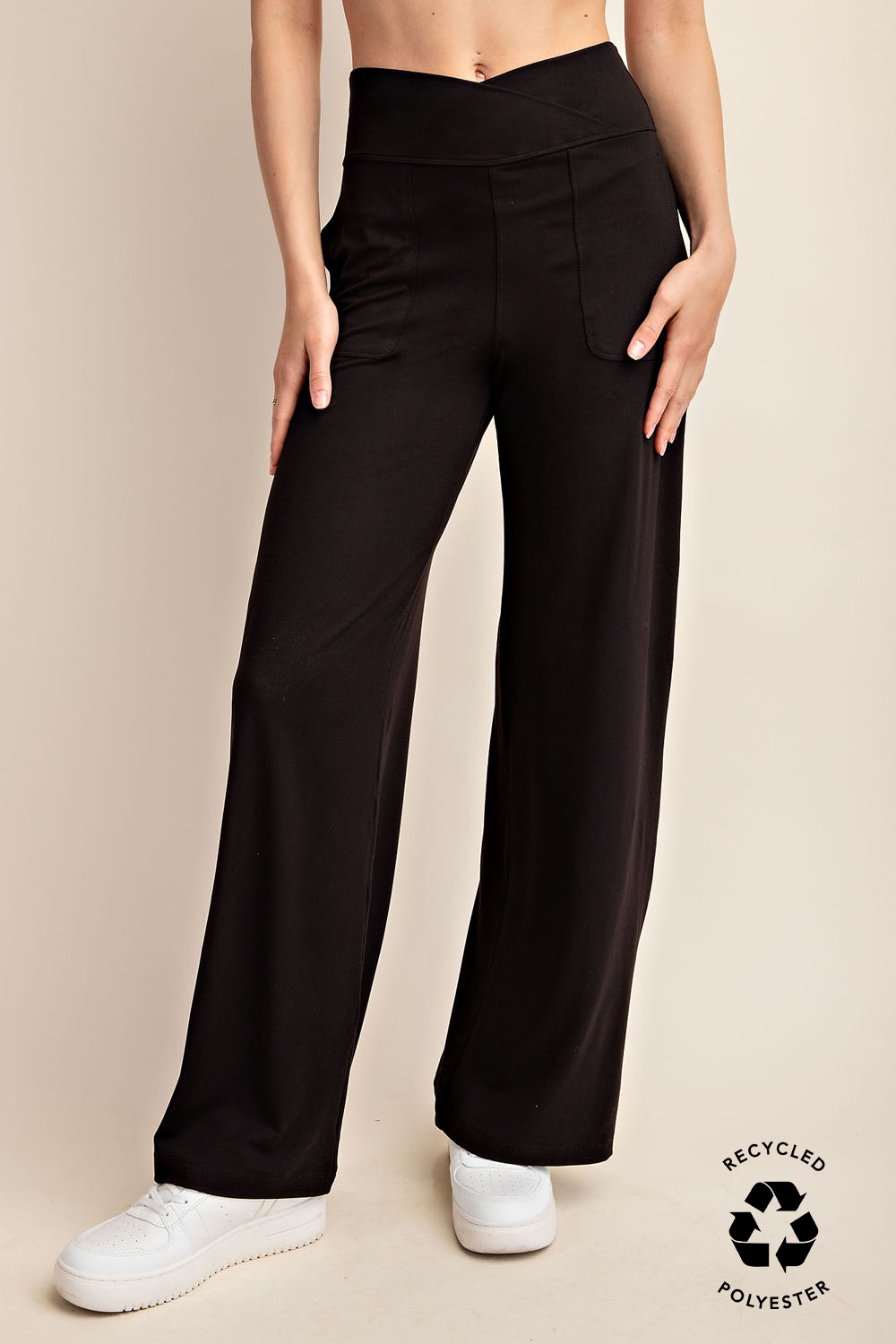 Butter V Waist Wide Pants Black