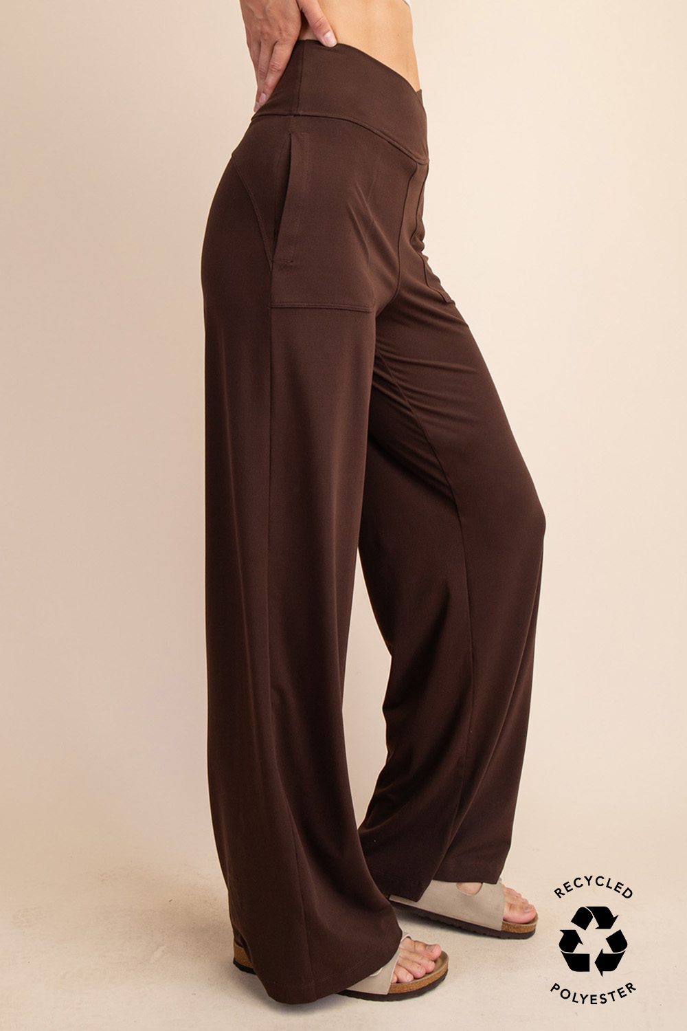Butter V Waist Wide Pants Espresso