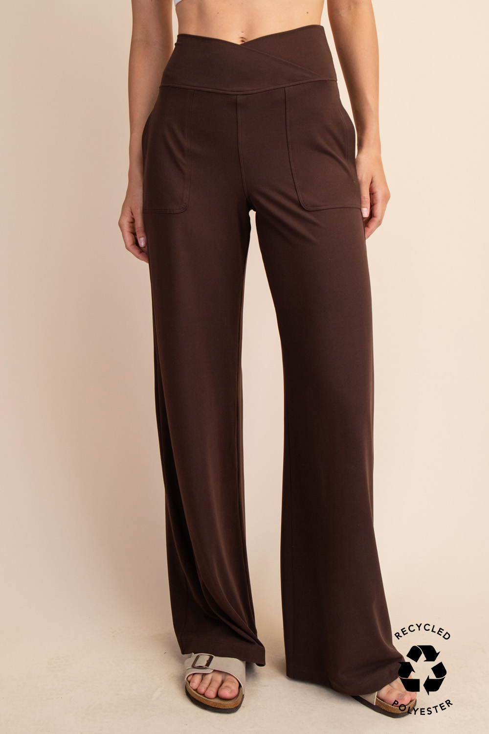 Butter V Waist Wide Pants Espresso