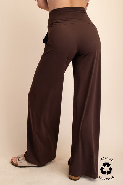 Butter V Waist Wide Pants Espresso