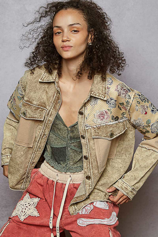 Floral Jacket Dusty Choco