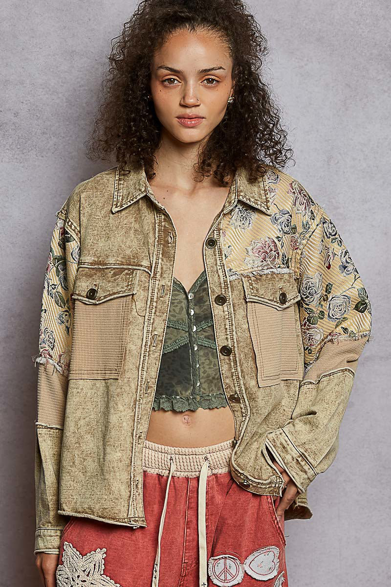 Floral Jacket Dusty Choco