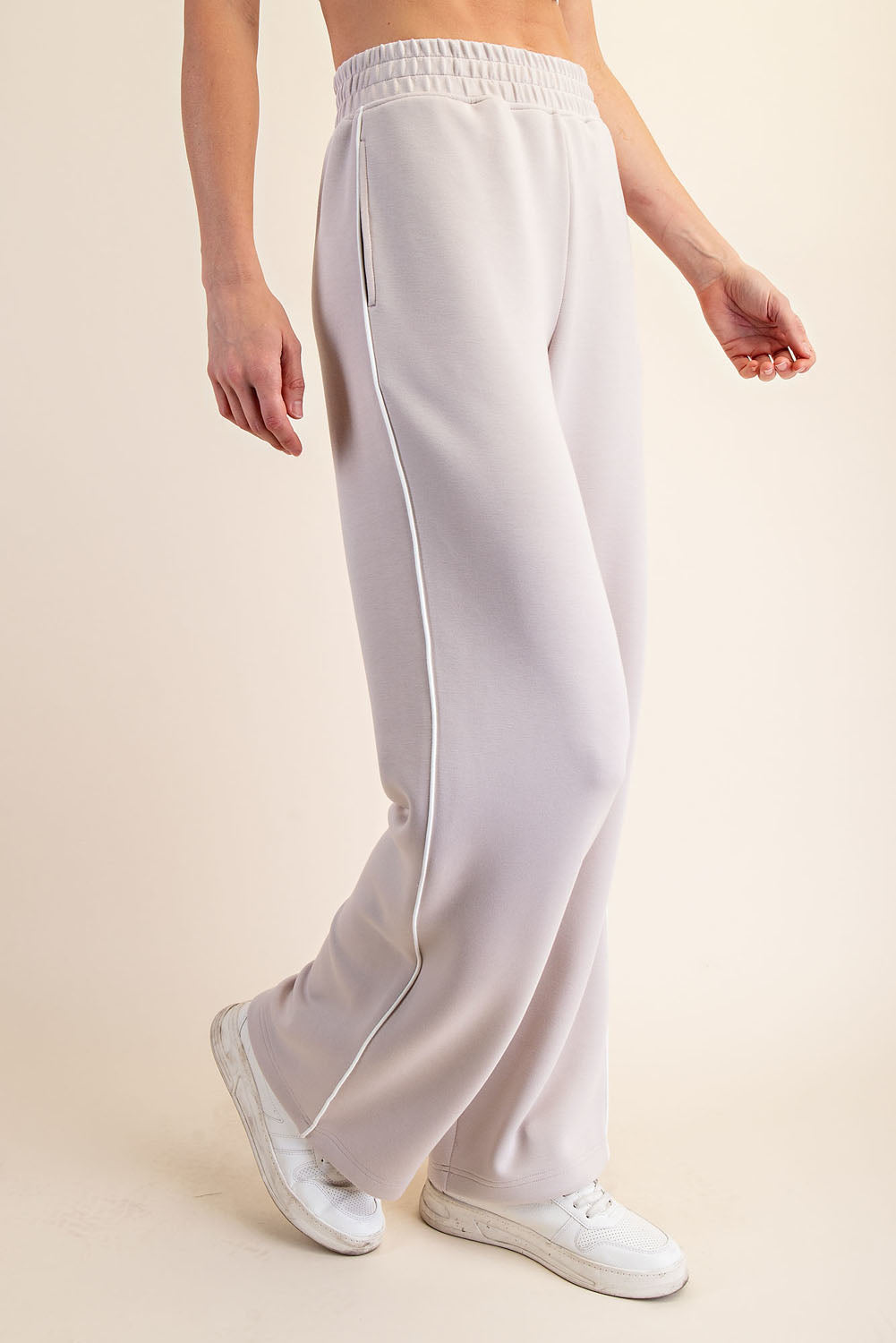 Mocha and Cream Modal Scuba Piping Pant