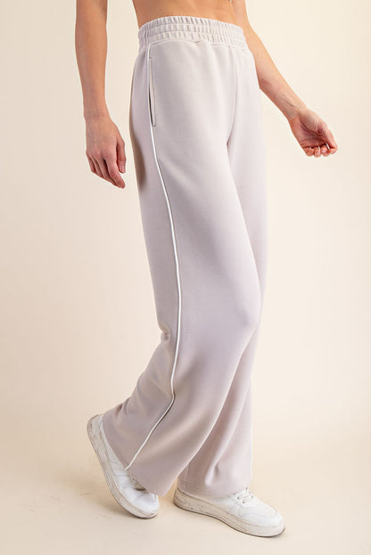 Mocha and Cream Modal Scuba Piping Pant