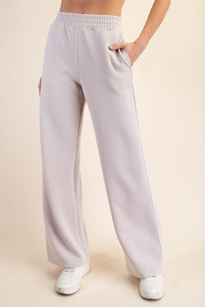 Mocha and Cream Modal Scuba Piping Pant