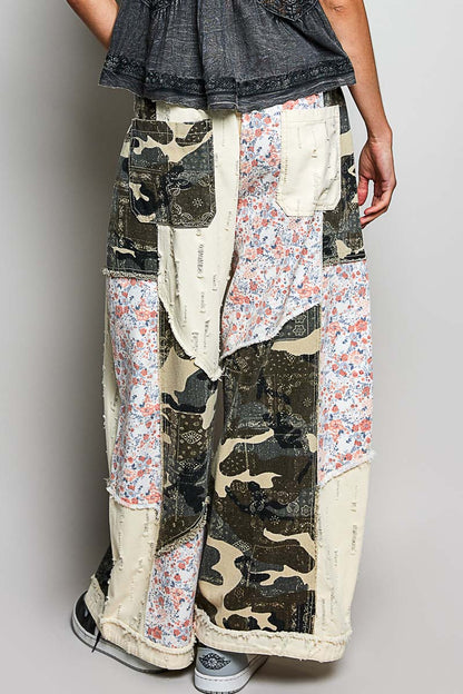 POL Camo Floral Patch Pants