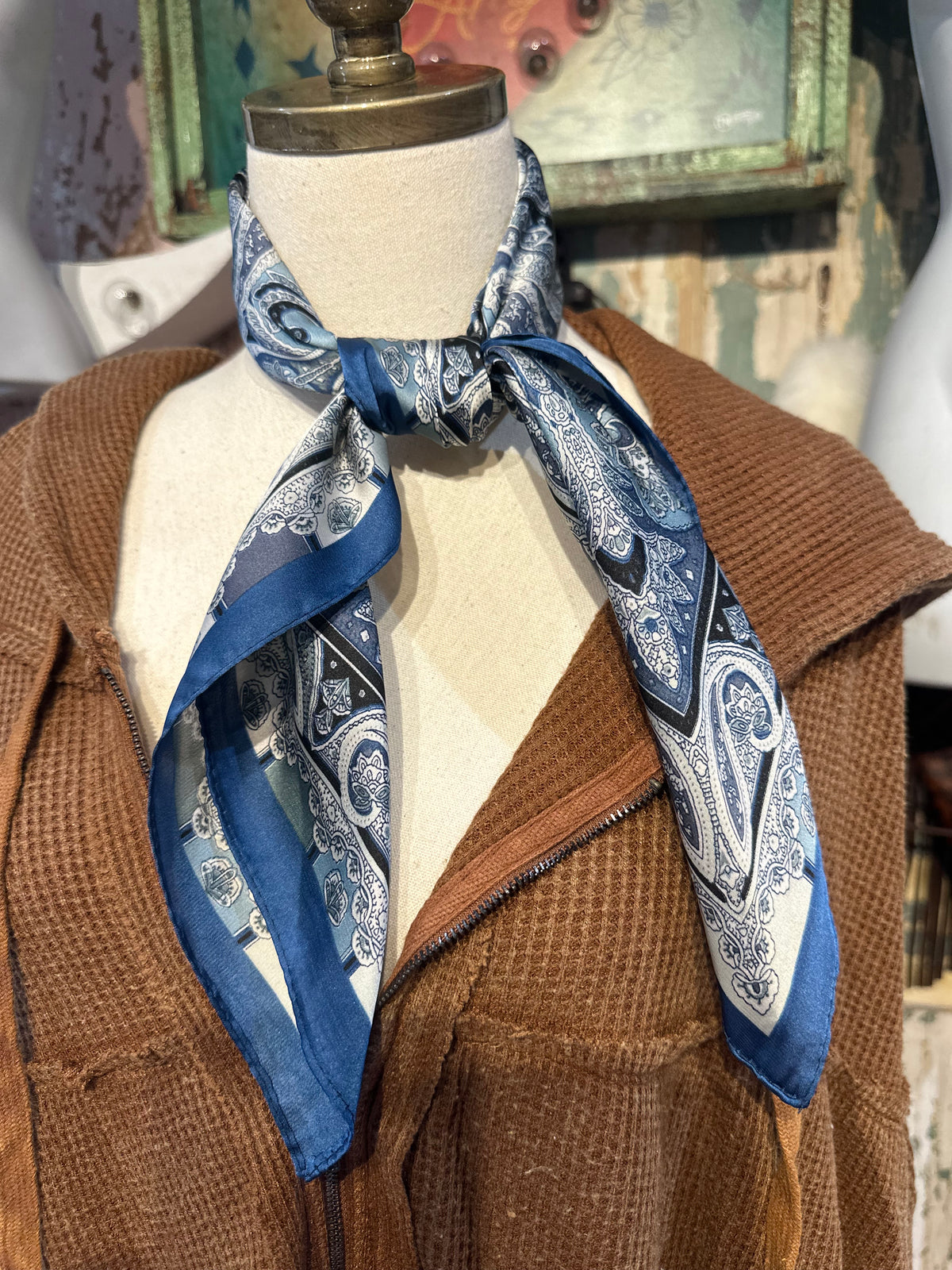 A Rare Bird Blue Paisley Wildrag