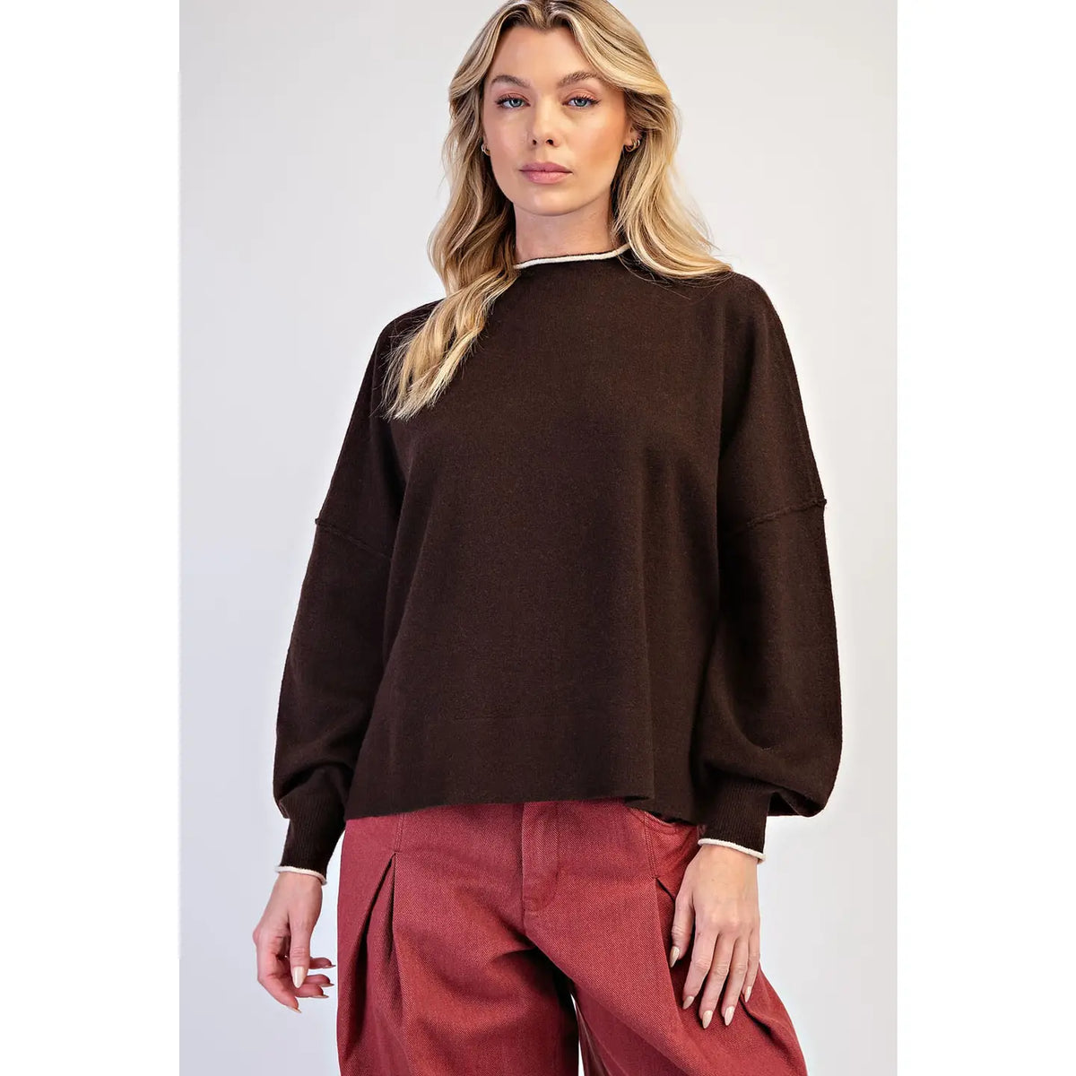 Brown Turtleneck Sweater