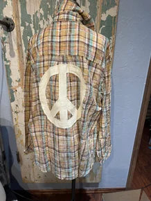 Plaid Peace Top