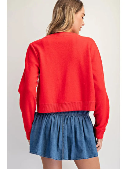 Red Cashmere Cardigan