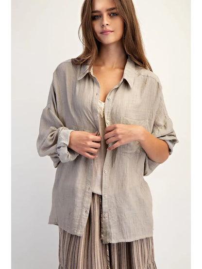 Natural Soft Linen Blend Shirt