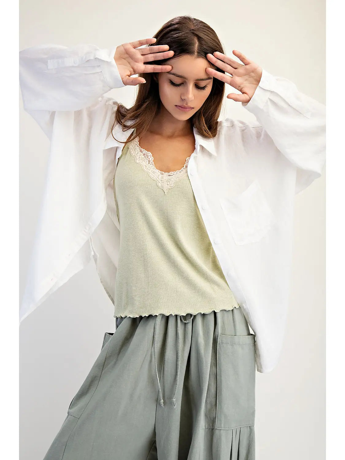 White Soft Linen Blend Shirt