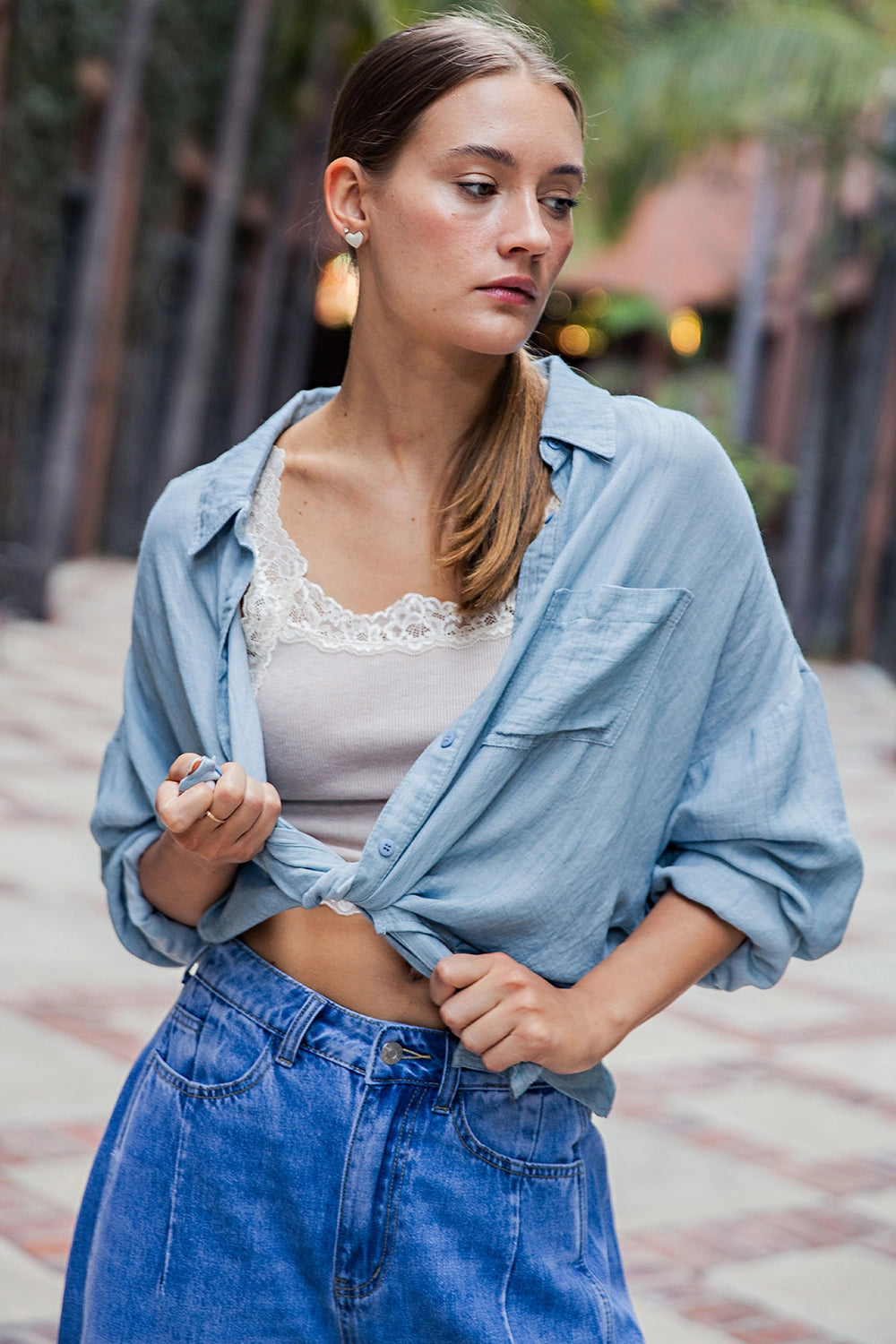 Denim Soft Linen Blend Shirt