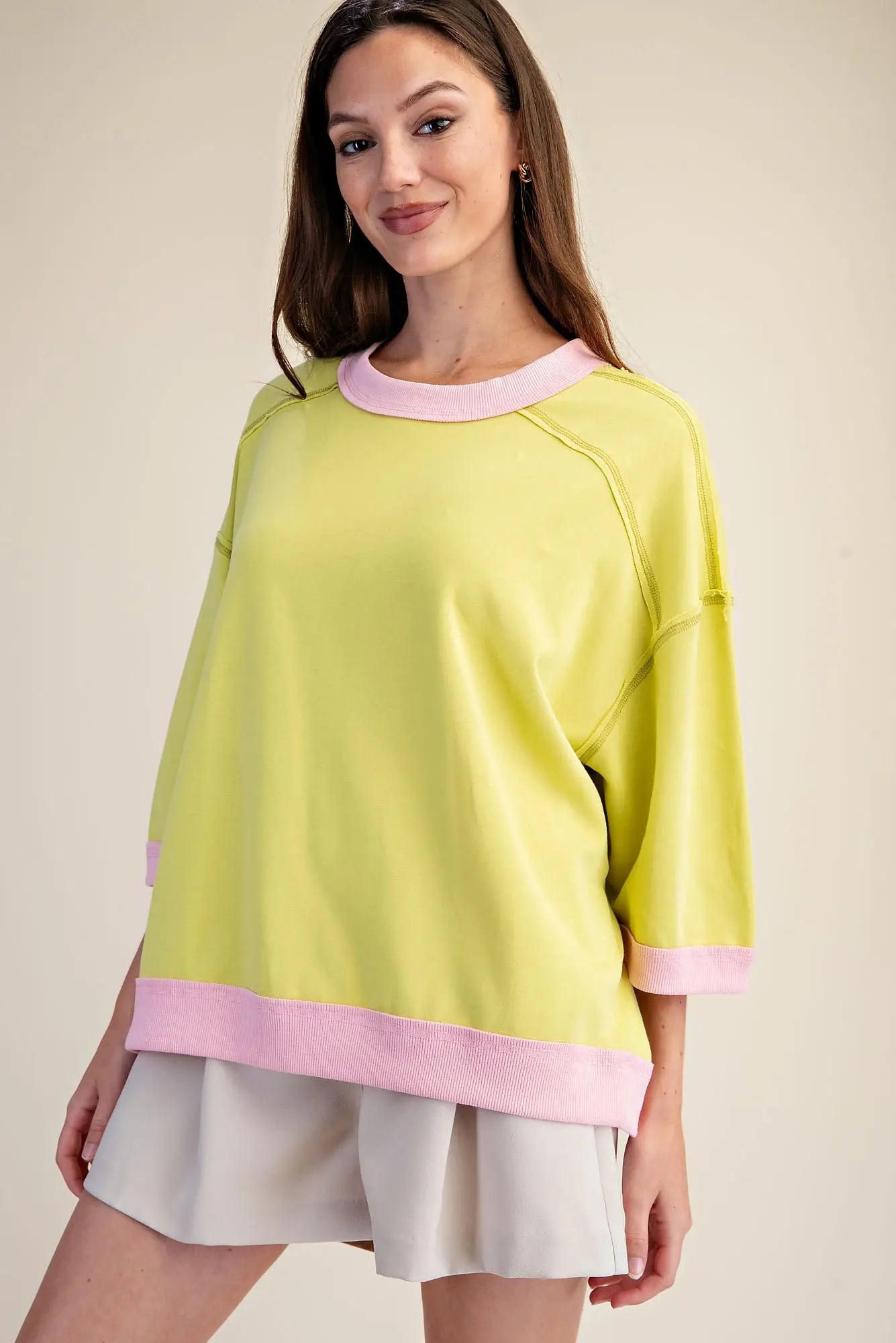 Lime Oversized Short Sleeve Sweatshirt