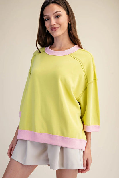Lime Oversized Short Sleeve Sweatshirt