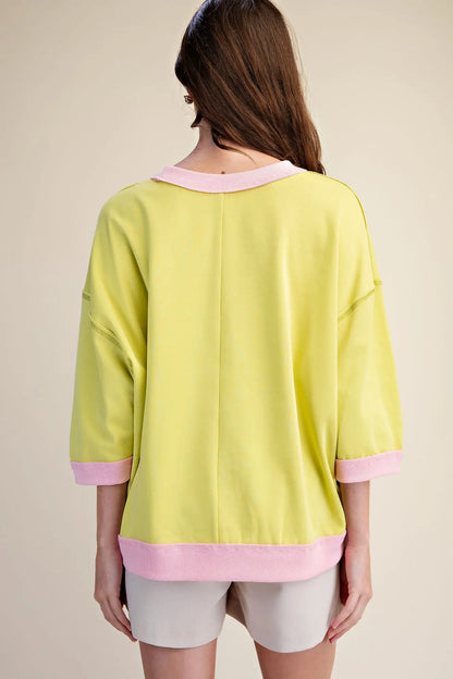 Lime Oversized Short Sleeve Sweatshirt