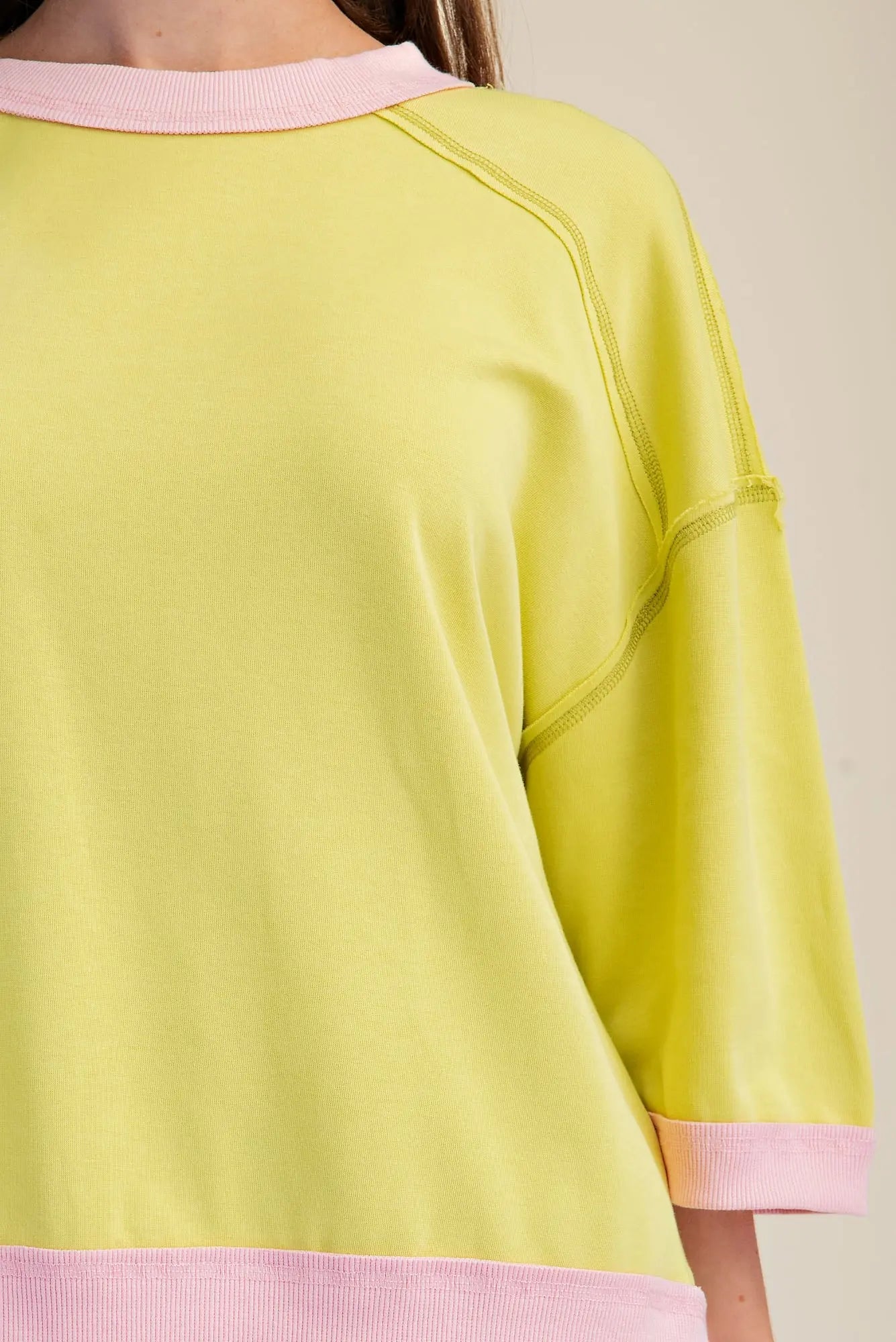 Lime Oversized Short Sleeve Sweatshirt