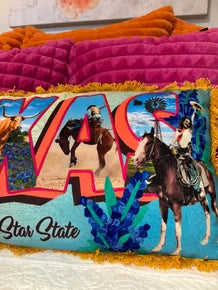 Texas Embroidered Pillow