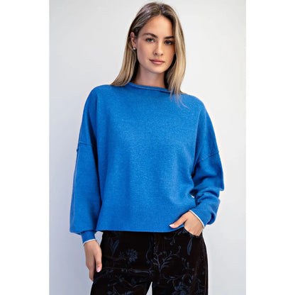 Blue Turtleneck Sweater