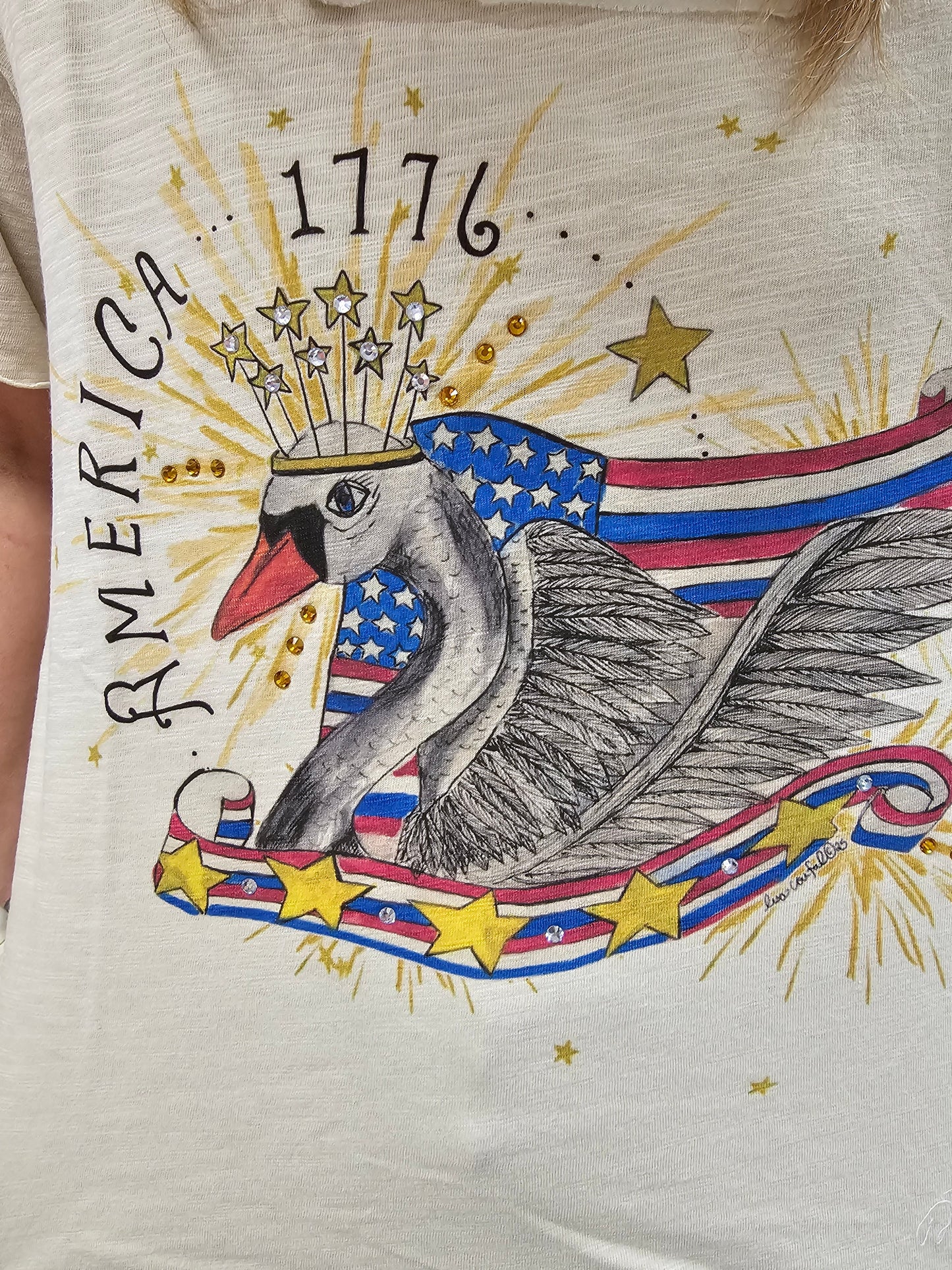 A Rare Bird America Swan Tattered Tee
