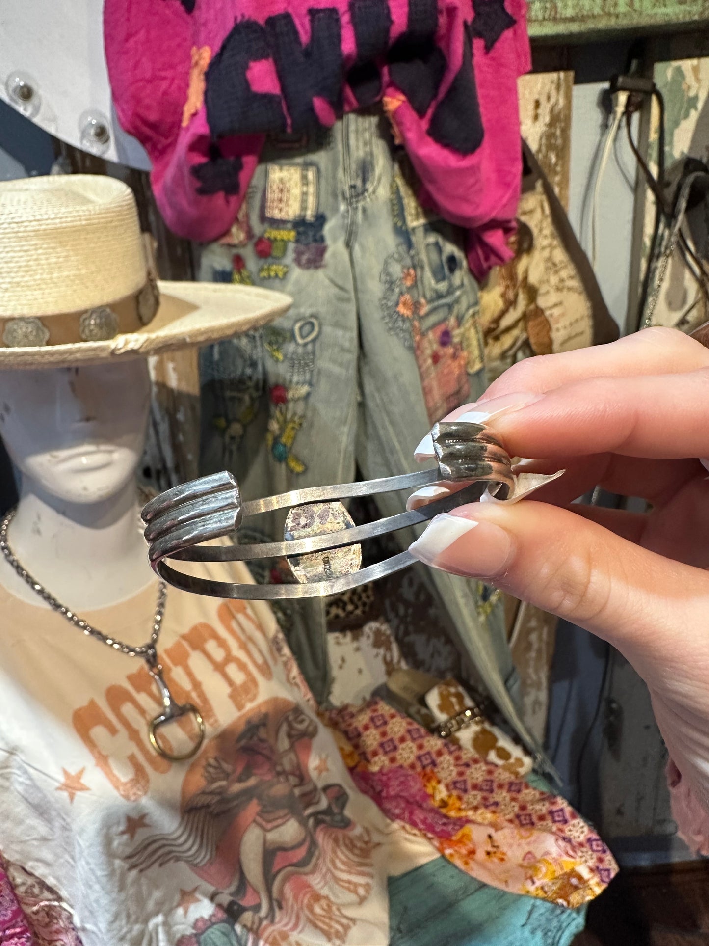 Navajo Sterling Silver & Carico Lake Cuff
