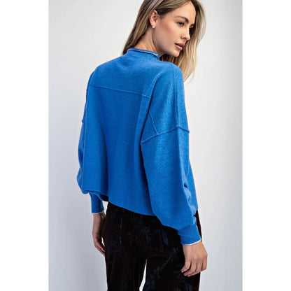 Blue Turtleneck Sweater