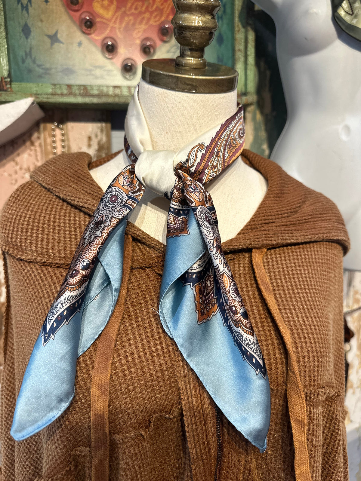 A Rare Bird Light Blue & Rust Wildrag