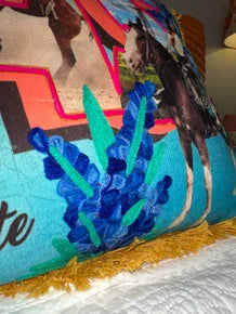 Texas Embroidered Pillow