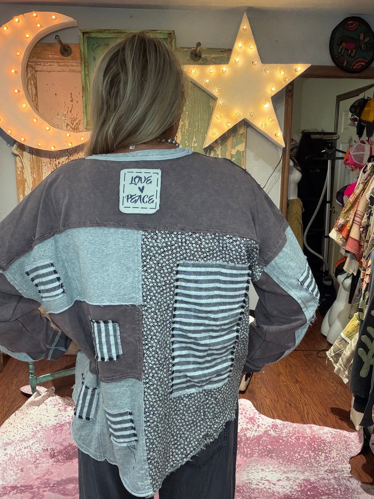 Oli & Hali Grey Stripe Patch Sweatshirt