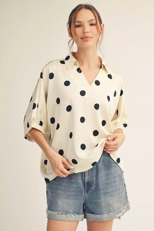 Ivory Polka Dot Top