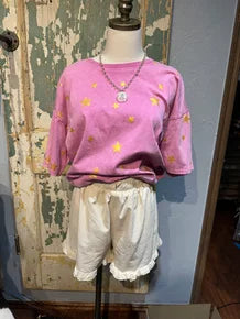 Gold Star Tee Pink