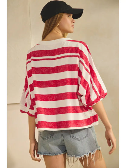 Red Stripe Star Top