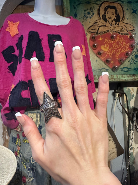 Sterling Silver Star Wrapped Ring Size 7