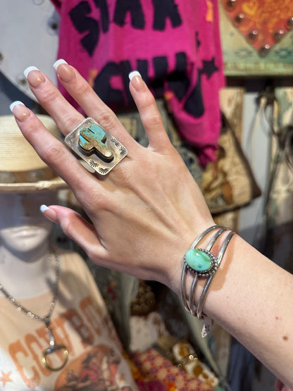 Navajo Sterling Silver & Carico Lake Cuff