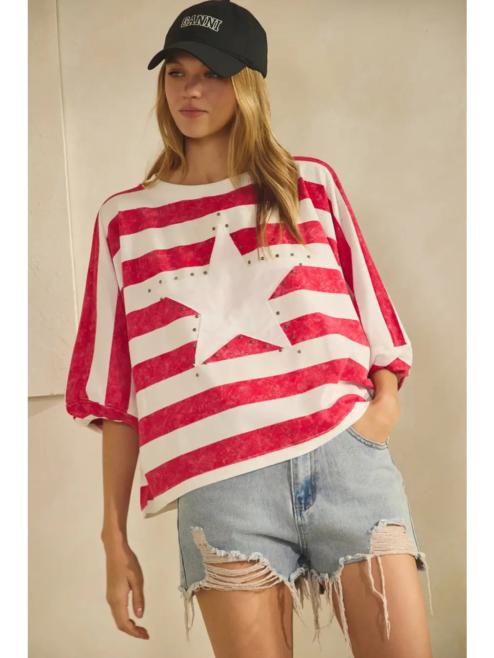 Red Stripe Star Top