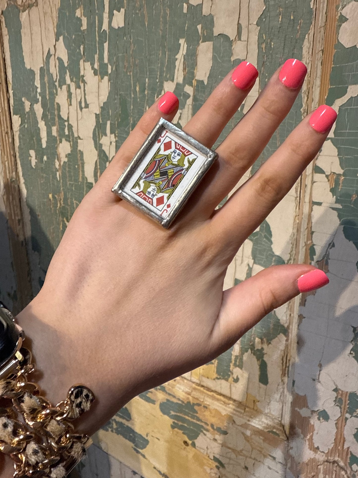 Playing Card Adjustable Ring