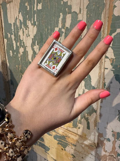 Playing Card Adjustable Ring