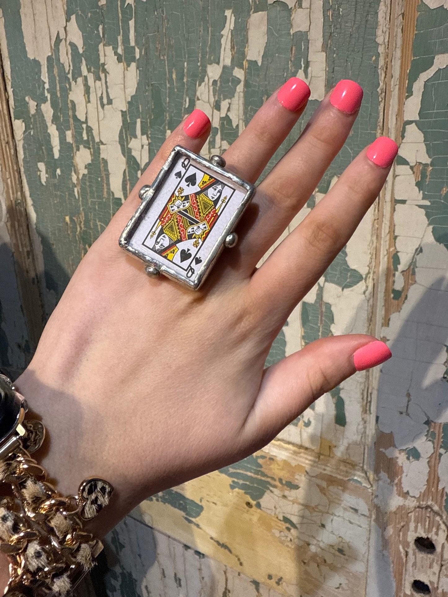 Playing Card Adjustable Ring
