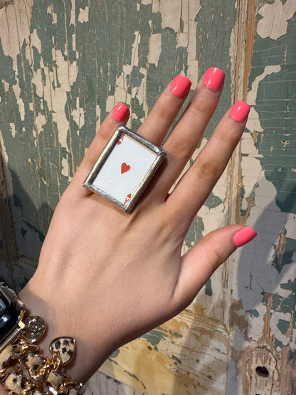 Playing Card Adjustable Ring