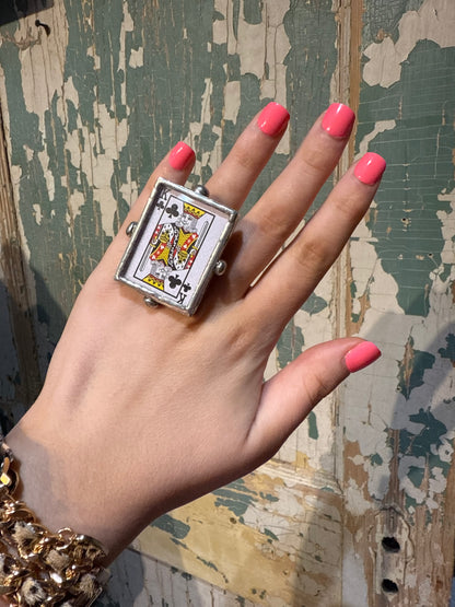 Playing Card Adjustable Ring