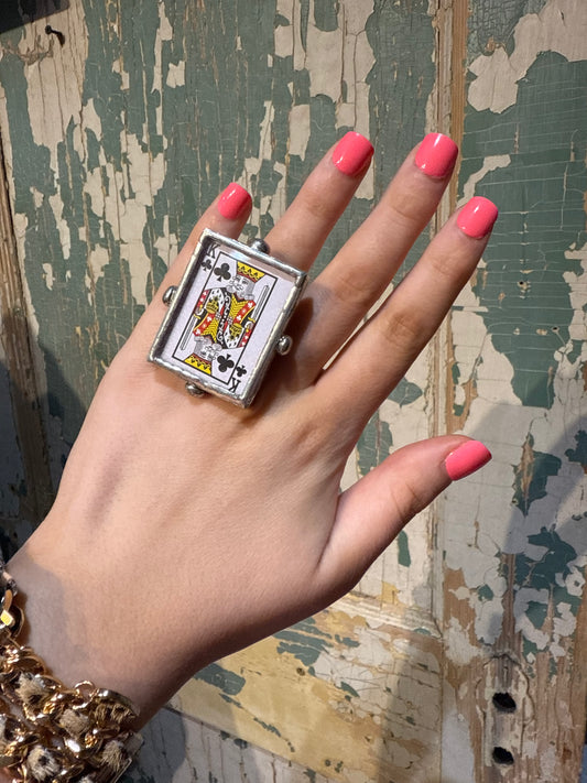 Playing Card Adjustable Ring