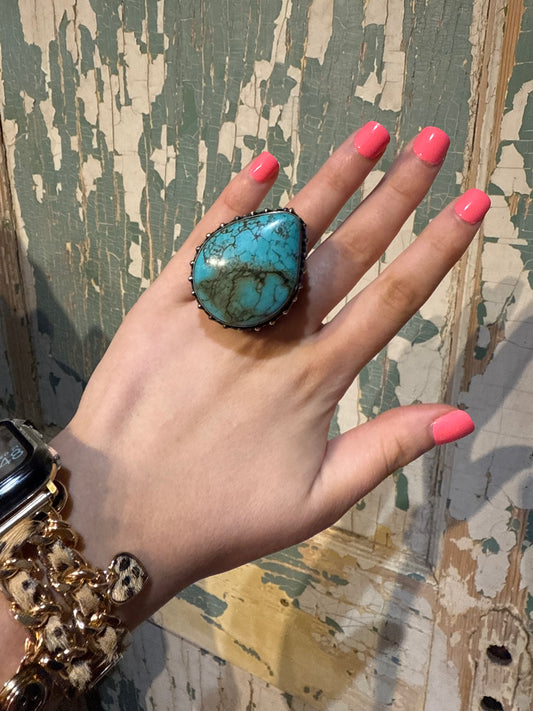 Tibetan Turquoise Adjustable Ring