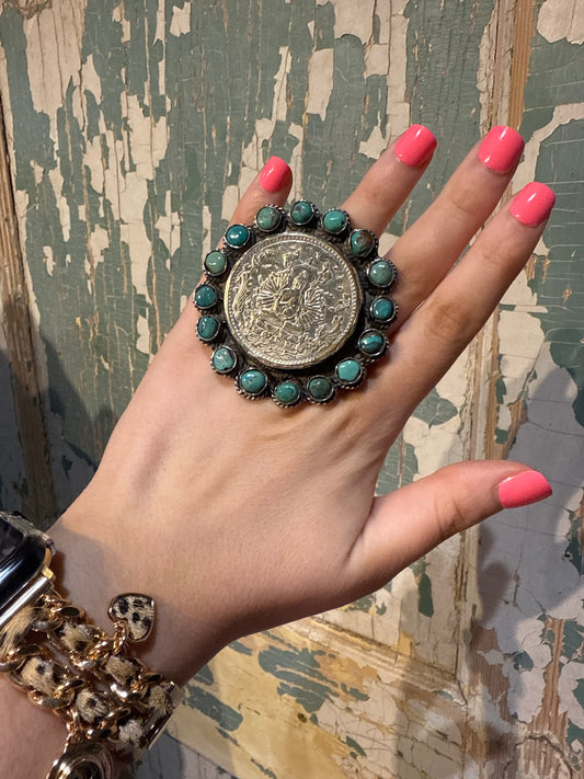 Tibetan Turquoise Adjustable Ring