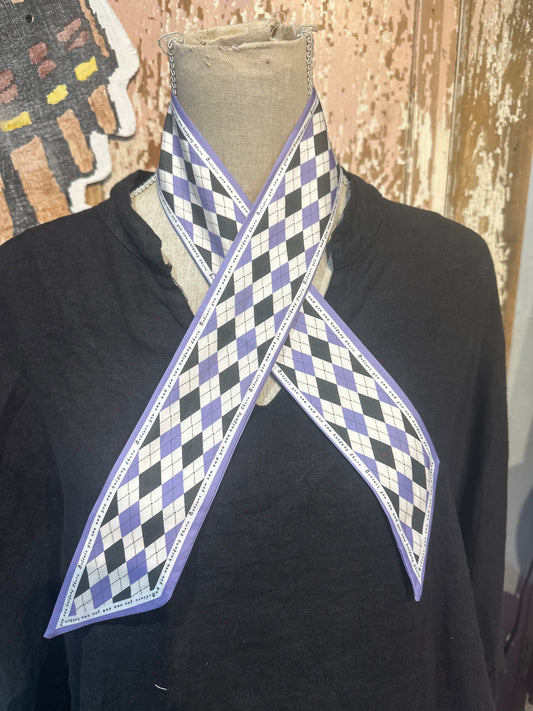 Purple Plaid Twilly Scarf