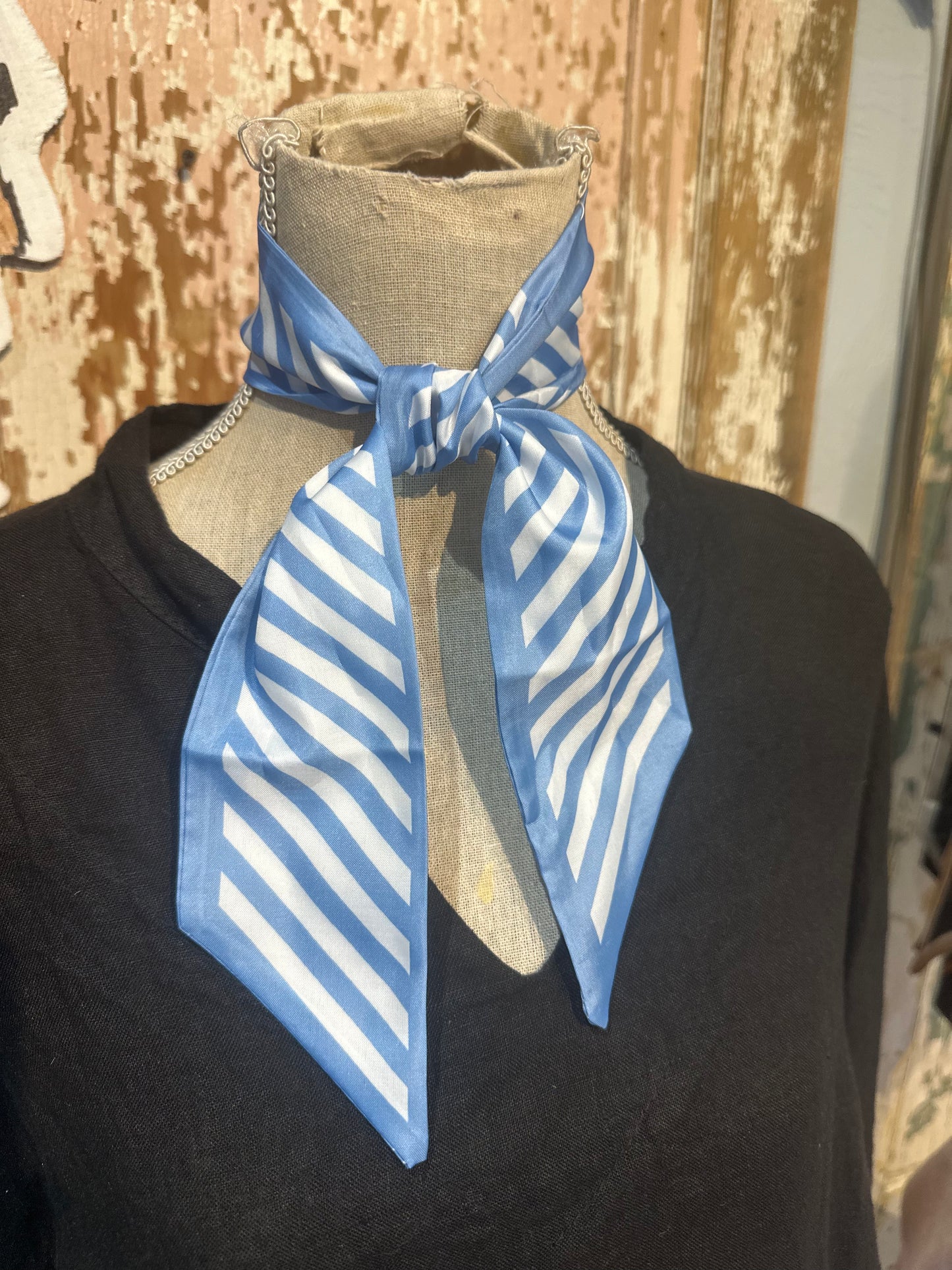 Blue Stripe Twilly Scarf
