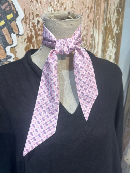 Pink Tree Scene Twilly Scarf