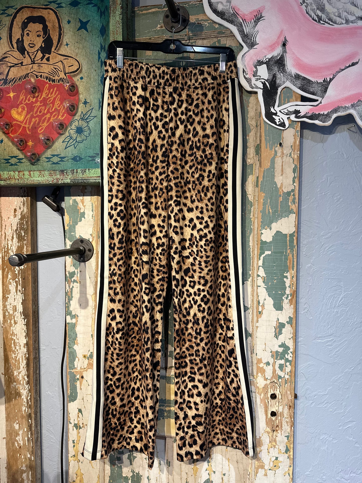 Black and White Stripe Cheetah Printed Butter Pant