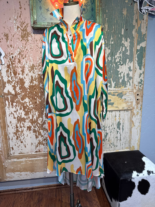 Abstract High Low Dress